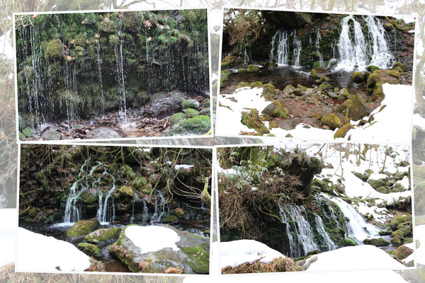 冬の元滝伏流水「積雪と滝筋」