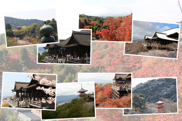 京都・清水寺「舞台と周辺の眺望」の四季