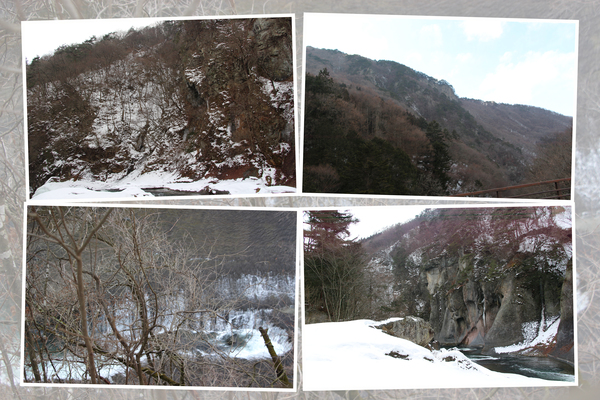 積雪期の「吹割渓谷と森」