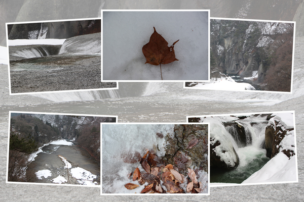 冬・積雪期の「吹割の滝と吹割渓谷」