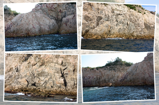 青海島遊覧幕岩と岩面模様