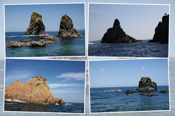 青海島遊覧「奇岩群」