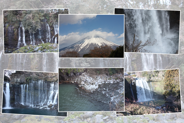 冬の富士山麓「白糸の滝」と「音止の滝」