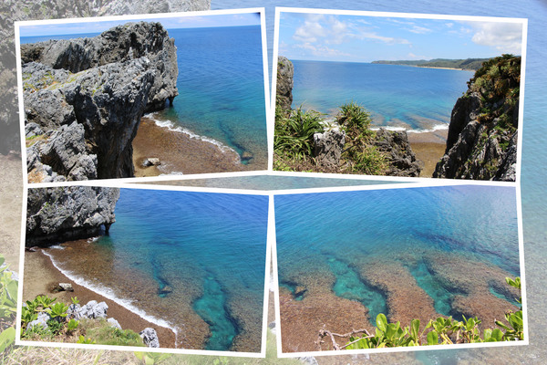 夏の沖縄・辺戸岬「エメラルドグリーンの海岸」/癒し憩い画像データベース