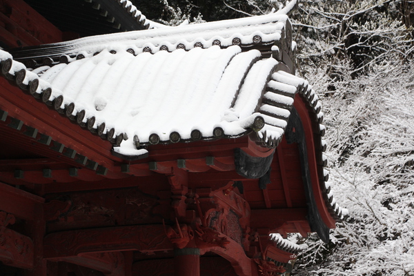 積雪の多久聖廟「唐破風屋根」
