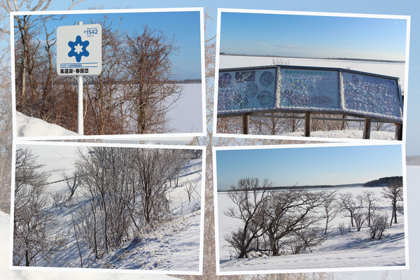 積雪期の道東「風連湖の展望台と周辺景色」