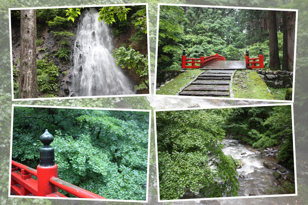 夏の羽黒山「神橋・須賀の滝と祓川」