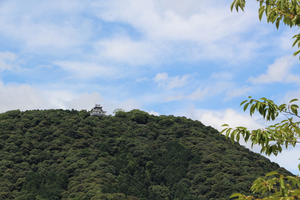 青空と岩国城・天守閣の遠望/癒し憩い画像データベース