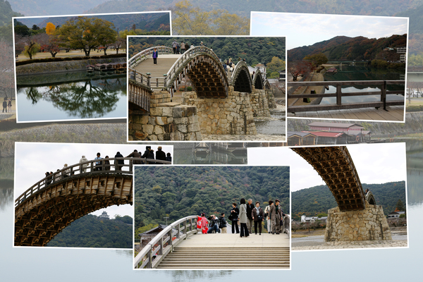 秋の岩国「錦川と錦帯橋」近景