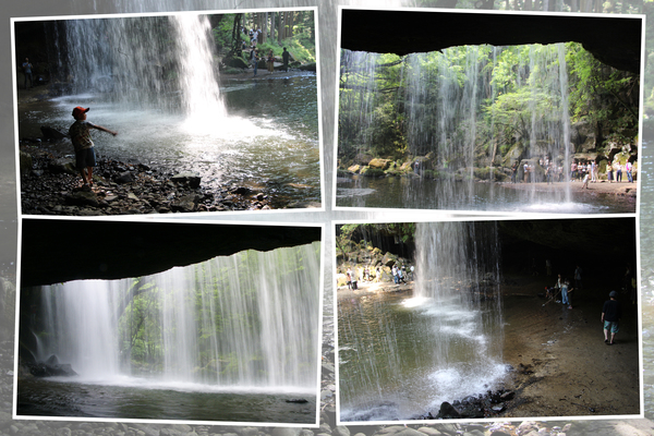 「鍋ヶ滝」の”裏見滝”と洞窟
