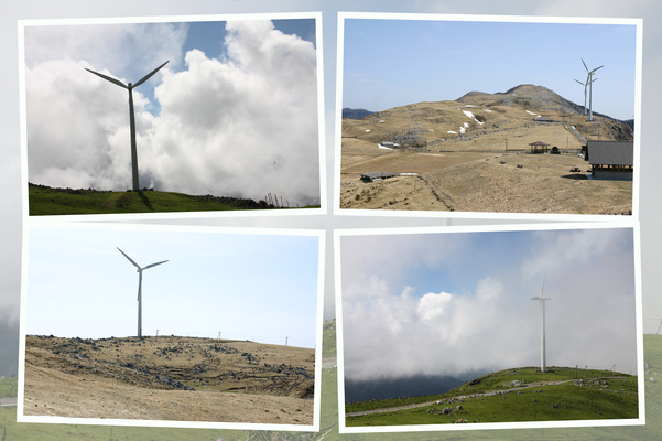 四国カルスト台地にある風力発電