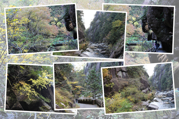 秋の昇仙峡「石門と散策路」