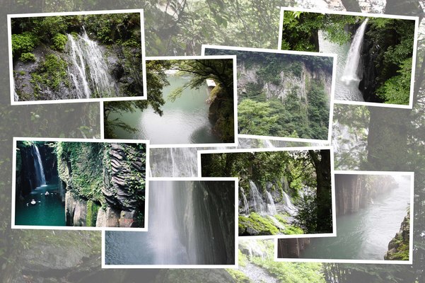 夏の高千穂峡 真名井の滝 玉垂の滝と柱状節理の断崖 癒し憩い画像データベース テーマ別おすすめ画像