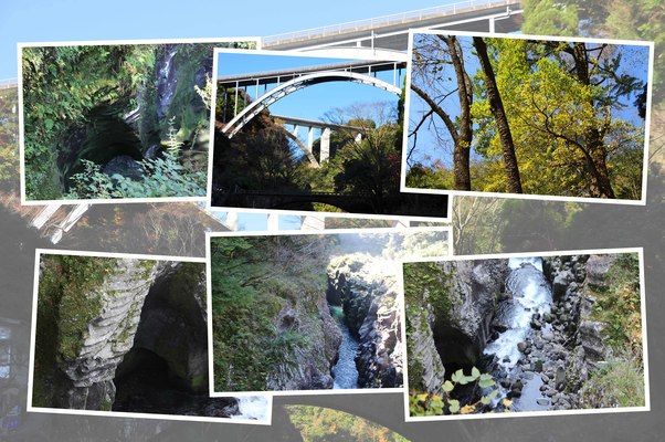 秋の高千穂峡「浸食谷・甌穴・橋」/癒し憩い画像データベース