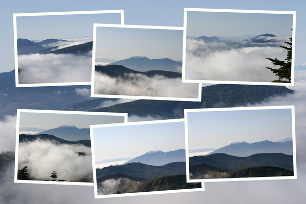 横手山「山頂から見た浅間山方面と雲海」