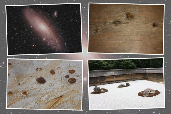 銀河、寺庭、岩肌、木目の宇宙/癒し憩い画像データベース