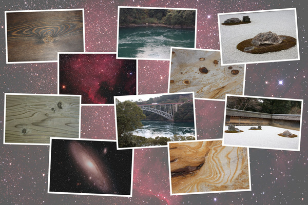 銀河や星雲など宇宙を連想させる石庭、岩肌、板目/癒し憩い画像データベース