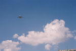 当院上空の飛行機と雲