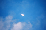 流れていく雲から顔を出した月