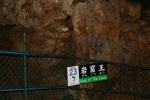 秋芳洞内の名所「岩窟王」の標識