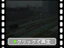 上から見た早朝の東京駅と電車