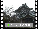 秋の浜松城「天守閣と石垣」