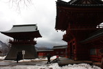 冬の中禅寺（立木観音）山門と鐘楼