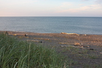 道東の海岸夕景とオホーツク海