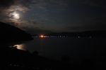 琵琶湖の夜景と月影