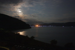琵琶湖の夜景と月影
