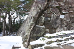 冬の松江城「本丸一ノ門」石垣