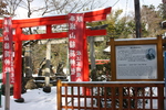 松江城の「城山稲荷神社」と積雪