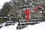 積雪の松江城「城山稲荷神社」