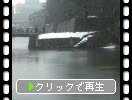 雪の松江城「北惣門橋」と堀