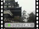 雪の松江城「天守台石垣」