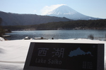 冬の「西湖」と富士山