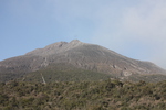 桜島と山腹の溶岩原
