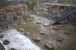 薄雪の福岡城「天守台礎石」