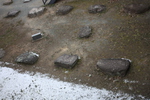 薄雪の福岡城「天守台礎石」