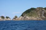 浦富海岸の「白粉の断崖」と島々