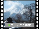 冬の忍野八海・湧水「中池」と富士山