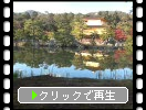 京都「金閣寺」の「鏡湖池」秋景