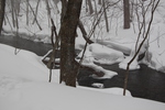 積雪の奥入瀬渓流「穏やかな流れ