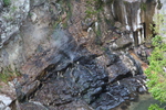 春の日光・川俣温泉「休止期の間欠泉と別の小湯煙」
