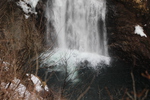 冬の秋保大滝「冬木立と滝壺」