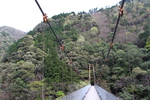 小歩危峡に架かる赤川橋（吊り橋）