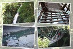 深緑期の西祖谷「かずら橋と琵琶の滝」