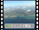 飛行機から見た沖縄本島の海岸線