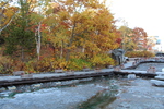 秋の川湯温泉「足湯からの湯の川」
