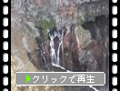 春の華厳の滝「柱状節理の岩壁と伏流水の滝」